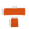 Unique Bargains Stretchy Cotton Blend Sweat Absorbing Sport Headband Wristband Orange 3 pcs - 4 of 4