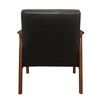 Upholstery Solid Rubberwood Mid-Century Modern Accent Chair with Button-Tufted Back, Foam Cushions and Exposed Dark Walnut Frame - 4 of 4