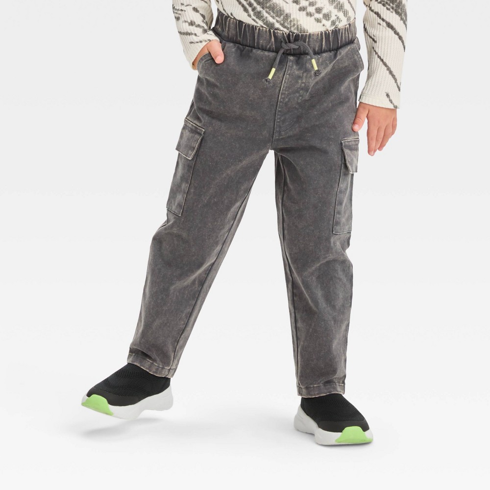 Grayson Mini Toddler Boys' Twill Cargo Jogger Pants - Charcoal Gray 12M -  89155328