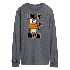 Men's - Peanuts - Halloween Chillin' Art Long Sleeve Graphic T-Shirt - 1 of 4