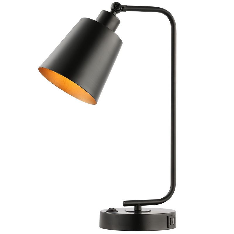 Nobel 16" Table Lamp with USB Port - Black - Safavieh., 2 of 5