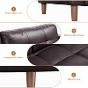 3-Seater Sofa Couch, 83 in Wide Faux Leather Sofa Couch, Deep Seats, 2 Removable Back Cushions, for Living Room, Bedroom, Apartment, Office - 4 of 4