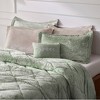 Gulches Full Queen Green Velvet 4 Piece Duvet Cover Set with Pillow - 4 of 4