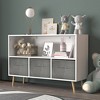 Okak Bedroom Dresser Bookcase with 3 Collapsible Fabric Drawers Ample Toy Storage Cabinet Children's Book Display for Hallway Kids Room - 3 of 4