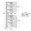 USIKEY 67“ Tall Bathroom Cabinet, Storage Cabinet with 4 Shelves & 2 Doors, Narrow Storage Cabinet for Living Room, Home Office, White - 2 of 4