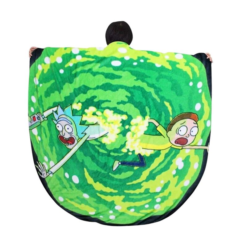 Just Funky Rick and Morty Round Portal 48 Inch Fleece Throw Blanket, 2 of 4