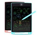 Dartwood LCD Writing Tablet - 8.5 Inch Colorful Electronic Doodle Board and Drawing Pad for Kids (Blue and Pink) (2 Pack)