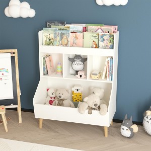 CAVINAS Children Bookcase Multifunction Display Stand Bookshelf Toy Storage Organizer with Legs for Kids Room, Living Room, Nursery - 1 of 4