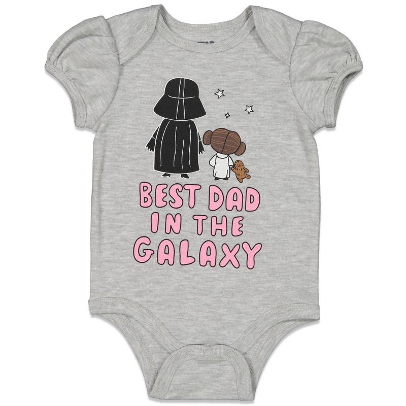 Star Wars Baby Girls Short Sleeve Bodysuit Newborn to Infant, 1 of 9