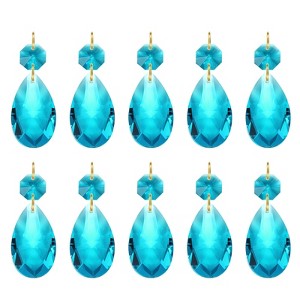Unique Bargains Crystal Pendants Teardrop Beads for DIY Lamp Arts Crafts Decoration 10 Pcs - 1 of 4