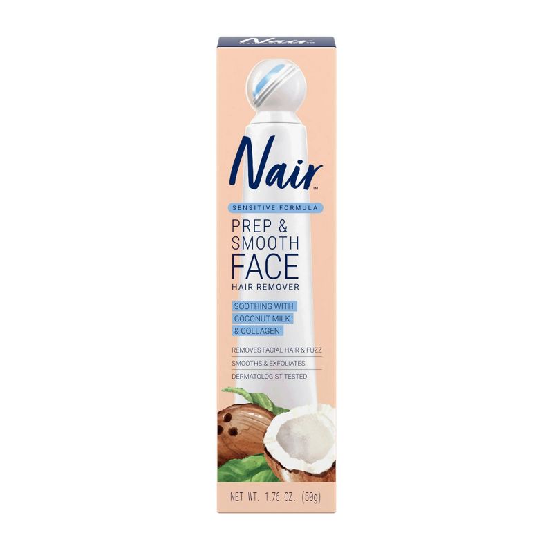 Nair Prep &#38; Smooth Facial Hair Removal Cream for Women Sensitive - 1.76 oz, 1 of 13