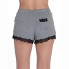 #followme Women’s Ultra Soft Jersey Pajama Shorts – Stretch Sleep Shorts with Lace Trim and Back Pocket - 3 of 3
