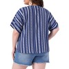 Agnes Orinda Women's Plus Size Short Sleeve Tassel Tie Drawstring Boho Floral Tops - 4 of 4
