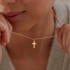 "14K Gold/Silver Plated Layered Cross Necklace, Dainty Stackable Choker with Simple Cross Pendant, Trendy Women’s Jewelry Gift" - 3 of 4