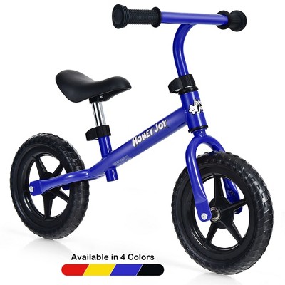 HoneyJoy Kids Balance Bike No Pedal Training Bicycle w/ Adjustable Handlebar & Seat Blue