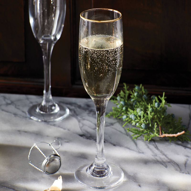4pc Champagne Wine Glass Set Gold - Threshold&#8482;, 3 of 5