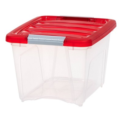 IRIS 6pk 19qt Stack and Pull Box in Red