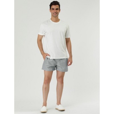 Lars Amadeus Men's Solid Color Holiday Drawstring Waist Mesh Lining Lightweight Board Shorts 2 Packs Gray/Green 34 — фото 3
