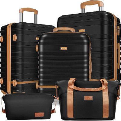 Musment 5 Piece Luggage Sets and Travel Duffel Bag, ABS Hardshell Hardside Checked Luggage with TSA Lock