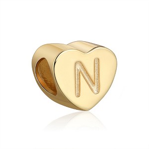 Initial Heart Charms Gold Over Sterling Silver Womens Ginger Lyne Collection - 1 of 4