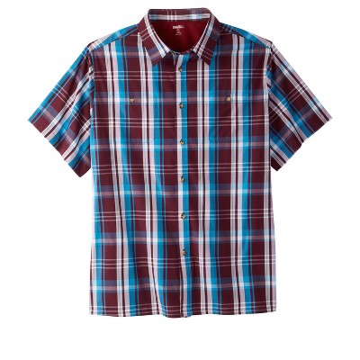 KingSize Short-Sleeve Plaid Sport Shirt