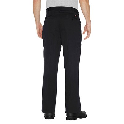 Dickies Men's Loose Straight Fit Cotton Cargo Work Pants- Black 34x32