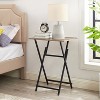 PAGED Folding Side Tables Set of 2 Modern Portable Small Coffee Table 2-Piece End Table for Living Room, Bedroom, Space Saving - 2 of 4