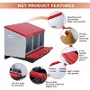 3/ 4 Hole Metal Chicken Nesting Box with Removable Roll-Out Tray Easy Egg Collection & Clean Galvanized Steel Laying Box, for Backyard Coop Orange - 4 of 4