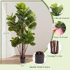 Artificial Fiddle Leaf Fig Tree, 4 Ft Faux Ficus Lyrata Tree with 72 Leaves In Pot, Fake Green Plant for Indoor Outdoor Home Office - 3 of 4