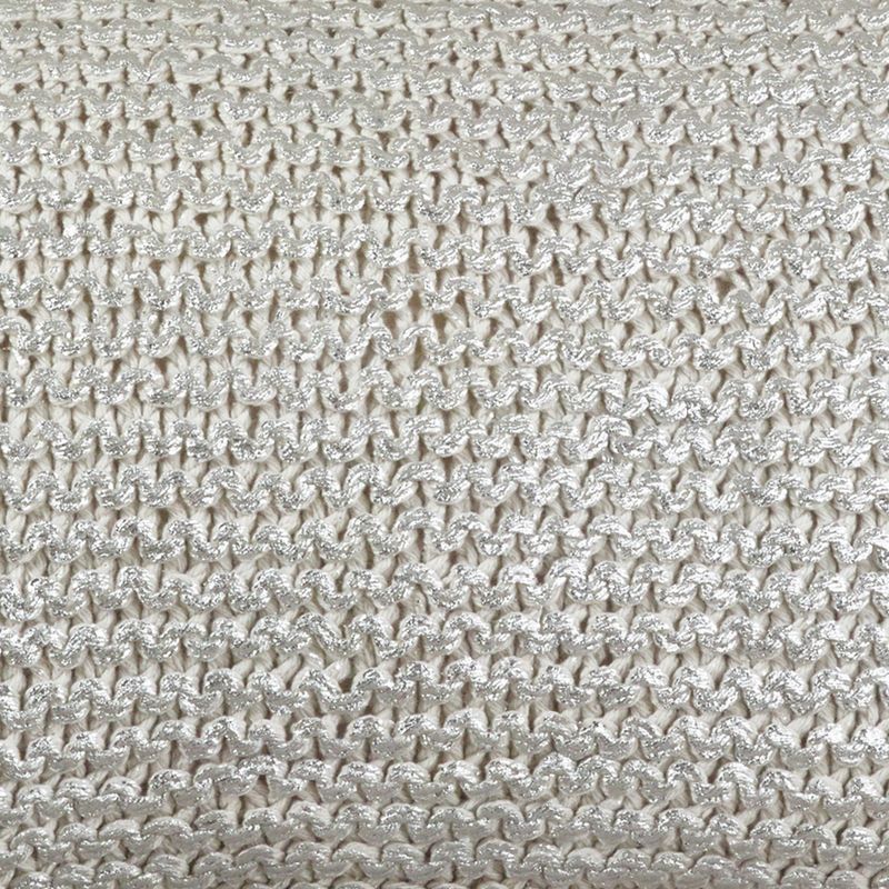 Down Filled Knitted Design Throw Pillow Ivory - Saro Lifestyle, 4 of 5