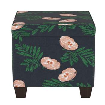 Square Nail Button Ottoman Patterned - Skyline Furniture : Target