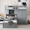 Whisen Twin Bunk Bed with Drawers, Wardrobe, Storage Shelves and Hydraulic Bed - 2 of 4