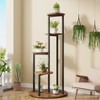 Lirago 4-Tier Black Corner Plant Stand E1 Particle Board Metal Frame 19.68x19.68x40.94 Ideal for Indoor Plants and Bonsai Display - 2 of 4