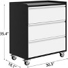 Rolling Tool Cabinet with 3 Drawers - Metal Storage Cart with Wheels for Garage, Workshop & Home Organization, Industrial Tool Chest with Shelves - 2 of 4