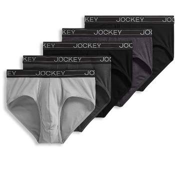 Jockey Women's Organic Cotton Stretch Logo Modern Brief - 3 Pack L Grey  Heather/Placid Black Petals/Black