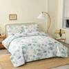 Reversible Coastal Beach Quilt Set, Queen/Full Size, Ocean Coral Bedding, Lightweight Summer Daybed Set - 2 of 4