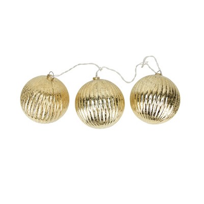 Penn 20ct Ribbed Ball Ornaments Christmas Lights Clear - 1.5' White Wire