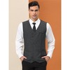Lars Amadeus Men's Double Breasted Slim Fit Prom Sleeveless Waistcoat Suit Vest - 2 of 4