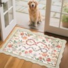 Scalloped Edge Area Rugs for Living Room Bedroom Floral Printed Snake Pattern Washable Rug Soft Non-Slip Low Pile Accent Rug - 2 of 4