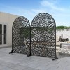 PexFix 72 in. x 47 in. Outdoor Privacy Arch Screen Galvanized Steel Panel Divider in Black - 2 of 4