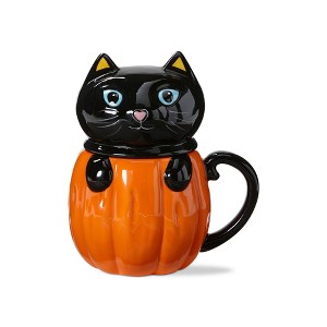 tag Hello Pumpkin Cute Kitty Lidded Mug - 1 of 2