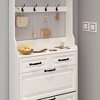 HDZNVF White Color Shoe Cabinet With 3 Doors 2 Drawers With Hanger, Large Space For Storage - 4 of 4