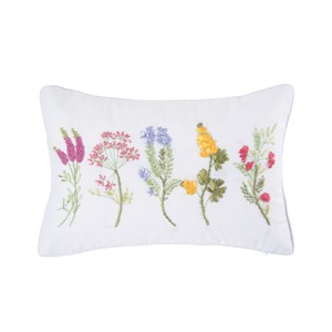 C&F Home 14" x 22" Botanical Blossom Floral Applique Lumbar Accent Pillow - 1 of 4