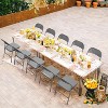 VINGLI Folding Chairs All Steel Metal Frame, Capacity 350 lbs, Durable Portable and Versatile for Indoor Outdoor Use, Gray, Set of 4 - 2 of 4