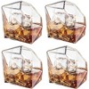 The Wine Savant Clear Diamond Decanter for Wine & Whiskey Set, Includes 4 Clear Whiskey Diamond Glasses laid on a Mahogany Wooden Holder - 750 ml - 4 of 4