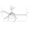 LNC 52“ Modern Indoor Outdoor Celing Fan 3 Blade,Brushed Nickel Blades with Opal Glass Shade - 3 of 4