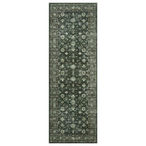 Coolmee Area Rug, Soft, Durable, Printed, Vintage Inspired, Low Pile, Non-Shedding, Easy Clean, Living Room RugBlack - 1 of 4