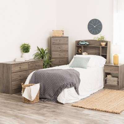 Astrid Drifted Gray Tall 6-Drawer Dresser with Acrylic Knobs