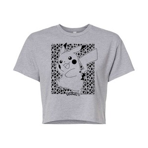 Women's - Pokémon - Pikachu Pattern Cropped Graphic T-Shirt - 1 of 4