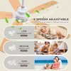 Ceiling Fans with Lights and Remote - 52 Inch Flush Mount Ceiling Fan with Noiseless Reversible DC Motor Timer LED Ceiling Fan for Bedroom Living Room - 3 of 4
